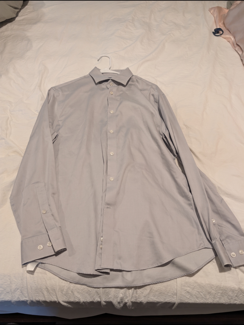 Michael Kors Men's Light Gray Long-Sleeve Dress Shirt